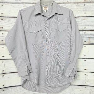 Ruddock TRS Western Pearl Snap Shirt Mens Large Gray 17 34